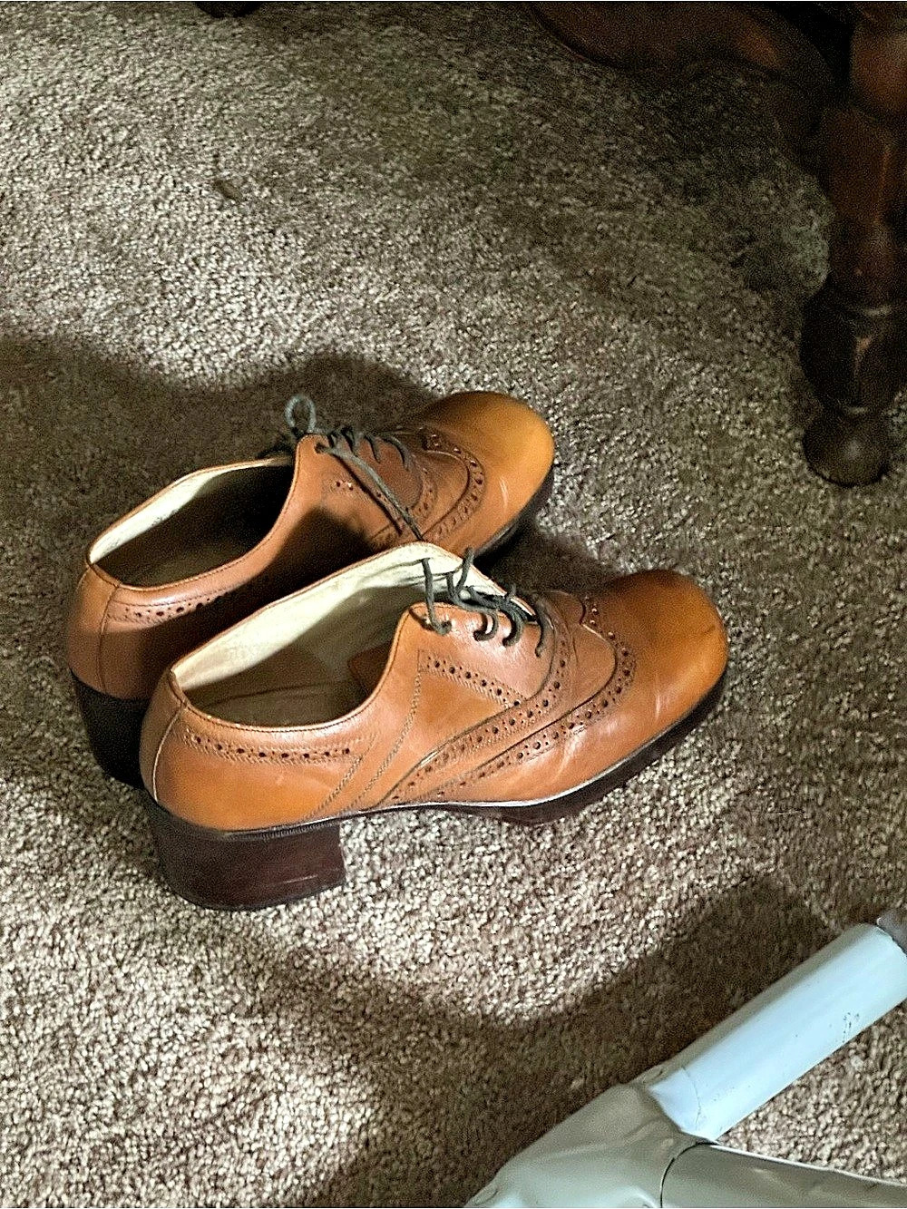 1970s Brown Brogue Heels